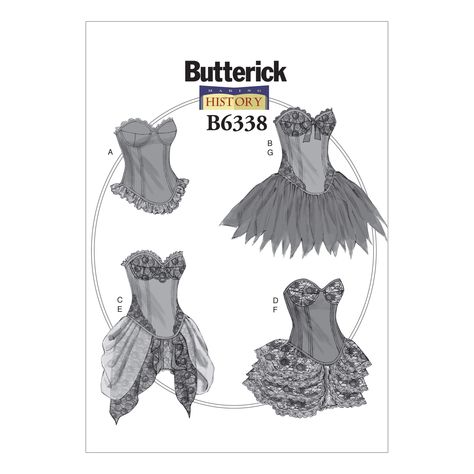 PRICES MAY VARY. Size: a5 (6-8-10-12-14) Includes pattern pieces and sewing instructions Made by Butterick patterns Copyright 2016 Printed in the U.S.A Sew Corset, Sewing Patterns Skirt, Corset And Skirt, Corset Sewing Pattern, Skirt Diy, Corset Costumes, Corset Skirt, Costume Sewing Patterns, Corset Pattern