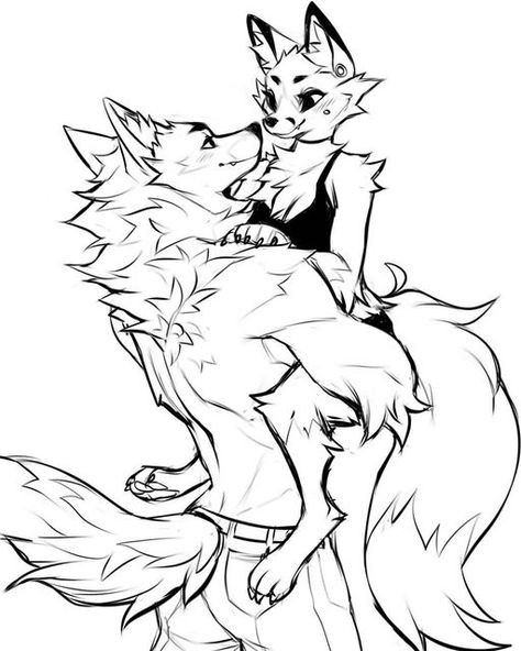 Wolf Couple Art, Two Characters Poses, Funny Pet Memes, Poses Art Reference, Rare Albino Animals, Anime Wolf Drawing, Cute Wolf Drawings, Adoption Photos, Wolf Sketch