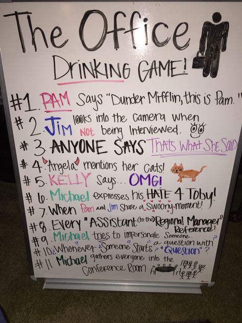 The Office Drinking Game The Office Drinking Game, Drinking Games For 3, Halloween Charades, Movie Drinking Games, Adults Games, Office Themed Party, Office Birthday Party, Games Halloween, Drinking Games For Parties