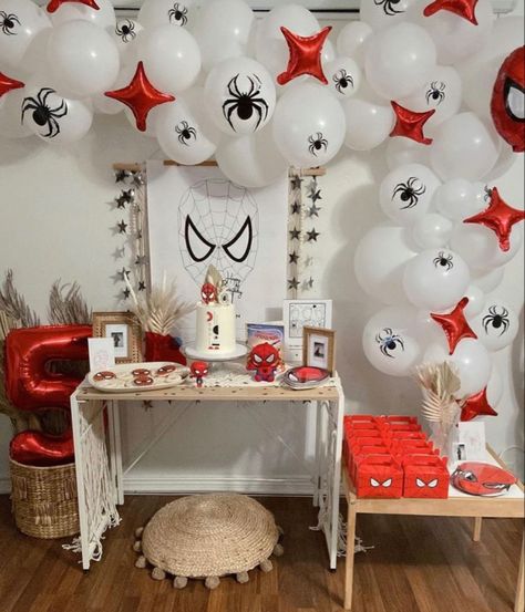 Spiderman 21st Birthday, Spider Man Birthday Aesthetic, Spiderman Aesthetic Birthday, Spiderman Gender Reveal, Spiderman 16th Birthday Party, Spiderman Birthday Party Aesthetic, Black Spiderman Birthday Party, Diy Spider Man Decorations, Spiderman Baby Shower Ideas