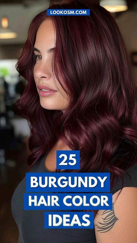 Burgendy Hair Color, Burgundy Red Hair Color, Burgundy Hair Ideas, Maroon Hair Color, Plum Burgundy Hair, Burgundy Hair Color Ideas, Deep Burgundy Hair, Medium Black Hair, Purple Brown Hair