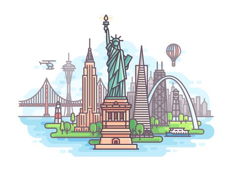 USA #goashape Usa Drawing, Usa Illustration, Country Flags Icons, Usa Stickers, Usa Skyline, Landmarks Art, New York Graffiti, City Icon, Insta Icon