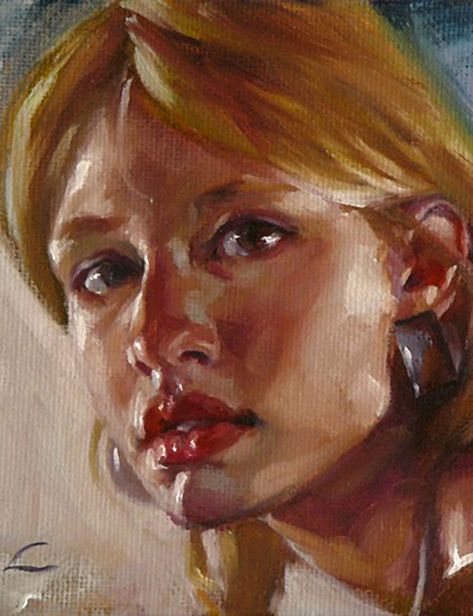 John Larriva (American, b. 1981), oil on hardboard {figurative #expressionist art beautiful female blonde young woman face portrait cropped painting #loveart} larriva.blogspot.com John Larriva, Horse Oil Painting, Painting Of A Woman, Realistic Oil Painting, Oil Painting Nature, Oil Painting Inspiration, 얼굴 그리기, Oil Painting Techniques, Oil Painting Texture