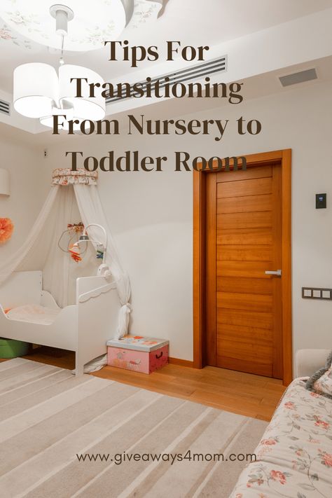 Transitioning from nursery to toddler room shouldn’t be hard or stressful. It should be a fun experience for both you and your toddler to create their perfect toddler room that they will enjoy making memories in with you.  Check out these tips for transitioning from toddler room to nursery. #momhacks #toddlerbedroom #nurserytotoddlerroom #toddlerroomhacks #momlife #bigkidroom #toddlertips via @ms_victoria_h Storage For Toddler Room, 12 Month Old Bedroom Ideas, Toddler Bedroom Layout Ideas, One Year Old Room Ideas, Bed In Nursery For Mom, One Year Old Bedroom Ideas, Toddler Safe Bedroom, Toddler Proof Bedroom, Toddler Small Room Ideas