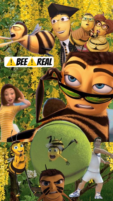 #aesthetic #moodboard #yellow #cute #bereal #love #beemovie #bee Bee Movie Aesthetic, Moodboard Yellow, Barry Bee Benson, The Bee Movie, Barry B Benson, Shuffles Aesthetic, Movie Collage, Best Wallpaper Hd, Disney Characters Wallpaper