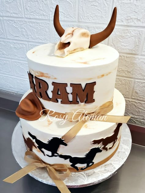 Western Graduation Cake Ideas, Cowboy Cakes For Men, Cowboy Birthday Cake For Men, Western Desserts Ideas, Western Cake For Men, Western Sheet Cake, Cowboy Cake For Men, Cowboy Cake Ideas, Wild West Birthday Cake