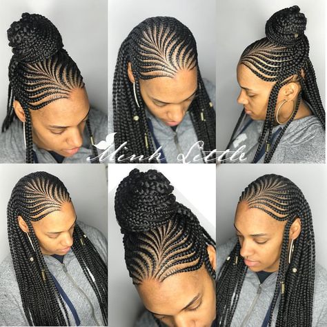 Bun it up or wear it down😍😍😍 Click link in bio to book an appointment or enter the 100k raffle for a chance to win this style or any style you choose with a All natural hair growth kit. (select book online tab) #minklittle #hairbyminklittle #feedins #feedinbraids #feed #braids #braidstyles #braidideas #lemonadebraids #protectivestyles #protectivehairstyles #atlanta #atl #atlantabraids #atlhairstylist #detroit #detroithairstylist #detroitstylist #detroitbraider #detroitbraids #positivevibes # Summer Hairdos, Hair Movement, Natural Hair Movement, Braided Styles, African Hair Braiding Styles, Braids Hairstyles Pictures, Feed In Braid, Flat Twist, Sisterlocks