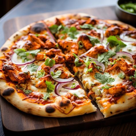 Indulge in the perfect blend of Indian and Italian flavors with this special Tandoori Fusion Delight: Butter Chicken Pizza. The combination of classic butter chicken with a crispy pizza crust is truly a taste sensation. #italianflavors #weeknightdinner #brunchgoals #indianflavors #food #tasty #butterchickenpizza #culinaryadventures #tandoorifusiondelight #foodjourney #recipeinspiration #pizzaobsession #savory #yum #recipe Tandoori Chicken Pizza Recipe, Indian Pizza Recipe, Tandoori Pizza, Tandoori Chicken Pizza, Butter Chicken Pizza, Special Pizza, Chicken Pizza Recipe, Butter Chicken Sauce, Crispy Pizza Crust