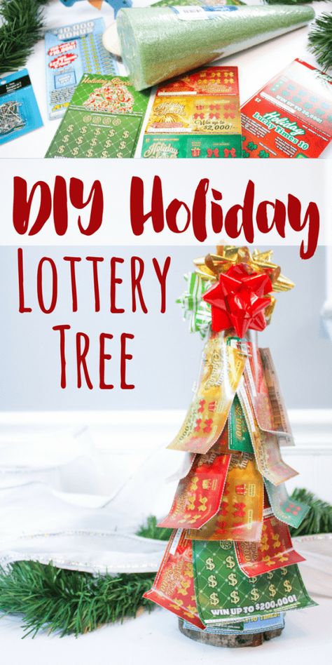 Lottery Ticket Tree, Joululahjat Diy, Diy Gifts For Christmas, Lottery Ticket, Creative Diy Gifts, Friends Diy, Diy Holiday Gifts, Navidad Diy, Cadeau Diy