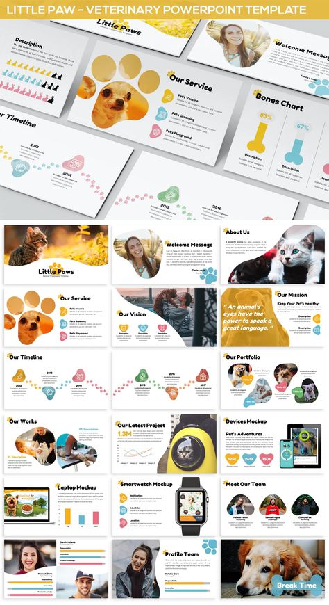 Veterinary PowerPoint Template. 30 unique slides Dog Presentation, Therapy Design, Type Layout, Best Presentation Templates, Pitch Presentation, Organization Chart, Cute Spanish Quotes, Business Presentation Templates, Creative Presentation