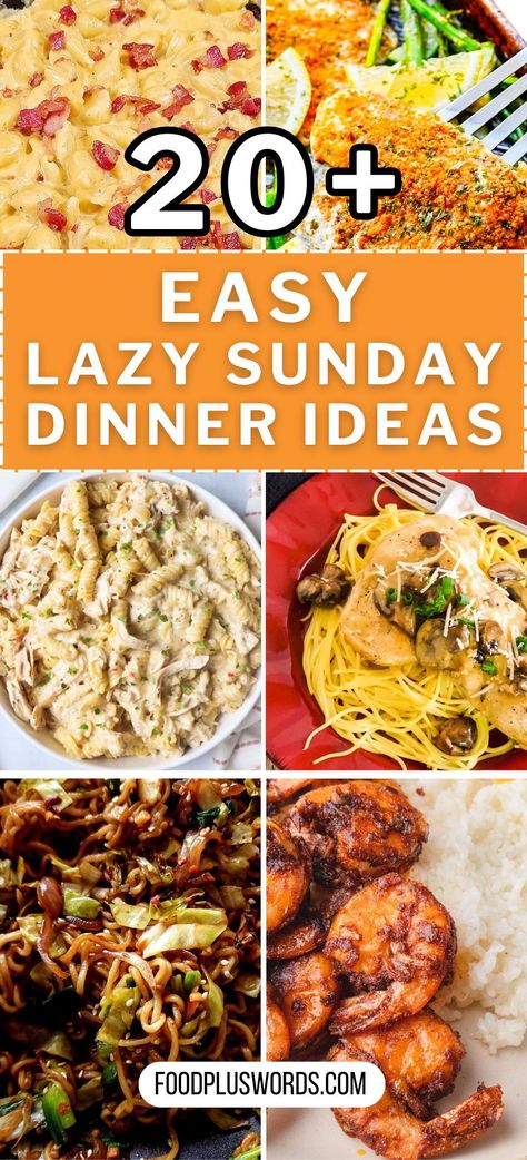 Sunday dinners should be a time of pure relaxation. This collection of lazy Sunday dinner ideas is all about simplicity, making your family meal a breeze. From hearty comfort foods to healthy and easy-to-prepare dishes, we've got your Sunday dinner cravings covered. So sit back, unwind, and savor the flavors of a tranquil evening. Easy Sunday Dinner Recipes, Sunday Dinner Quick, Sunday Casserole, Lazy Sunday Dinner, Saturday Night Dinner Ideas, Easy Sunday Dinner Ideas, Dinner Cravings, Easy Sunday Dinner, Sunday Dinner Ideas