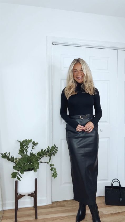 Body Contour High Compression Mock … curated on LTK Black Leather Midi Skirt Outfit, Long Black Leather Skirt Outfit, Midi Leather Skirt Outfit, Black Leather Skirt Outfits, Leather Midi Skirt Outfit, Long Leather Skirt Outfit, Faux Leather Skirt Outfit, Maxi Leather Skirt, Black Leather Skirt Outfit