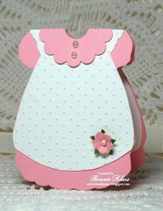 Stamping with Klass: Baby Dress for Olivia Handmade Baby Shower Invitations, Stampin Up Baby Cards, Moldes Para Baby Shower, Baby Cards Handmade, Idee Cricut, Dress Card, Welcome Card, Cricut Cards