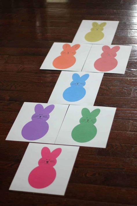 Easter Games For Toddler, Peep Preschool Activities, Easter Theme Toddler Activities, Easter Cognitive Activities For Preschoolers, Toddler Bunny Activities, Easter Gross Motor Preschool, Toddler Easter Games, Easter Activities For Two Year Olds, Easter Crafts For Two Year Olds