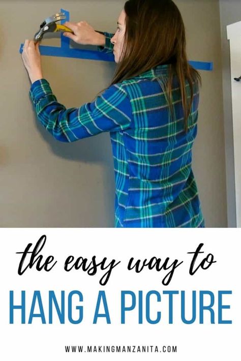 The Easy Way To Hang A Picture | How To Hang A Picture | Using Painter's Tape to Hang A Picture | Picture Hanging Tips | How to Hang Wall Decor | Picture Hanging Hack | How to hang art on your walls | Frame hanging tutorial | Simple way to hang picture on your walls | How to hang up wall decor | Hanging pictures on your walls | Use Painter's Tape to mark holes on your wall to hang up pictures Hang Frames On The Wall, Picture Hanging Tips, Hanging Pictures On The Wall, Pictures On Wall, Diy Canvas Frame, Ireland Honeymoon, Hang A Picture, Light Up Canvas, Mother Daughter Projects