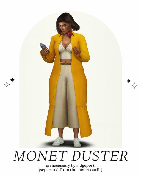 monet duster (accessory) · | ridgeport on Patreon Sims 4 Cc Coat Accessory, Sims 4 Coat Accessory, Sims 4 Jacket Accessory Cc, Sims 4 Cc Jacket Accessories, Sims 4 Jacket Accessory, Sims 4 Coat Cc, Sims 4 Challenges, Sims Clothes, Open Coat