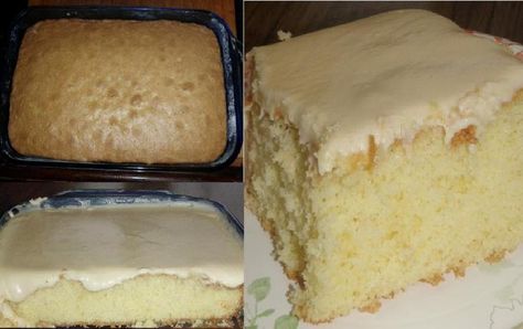 Granny’s Old Fashioned Butter Cake with Butter Cream Frosting | GrannysFavorites Easy Vanilla Cake Recipe From Scratch, Puding Pisang, Vintage Desserts, Banana Pudding Poke Cake, Easy Vanilla Cake, Pudding Poke Cake, Easy Vanilla Cake Recipe, Butter Cream Frosting, Fashion Cake