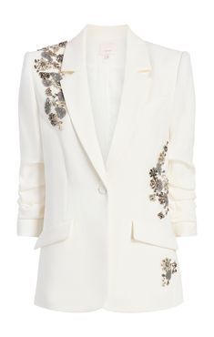 Embellished Blazers For Women, Unique Blazer, Oversized Blazers, Embellishment Details, Embellished Clothing, Embellished Jacket, Short Denim Skirt, Evening Tops, Trendy Fashion Tops