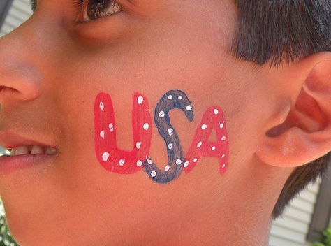 July Face Paint, 4th Of July Makeup, Face Painting Ideas, Mrs Fields, 4th Of July Parade, Face Painting Easy, Kids Face Paint, 4th Of July Nails, July Wedding