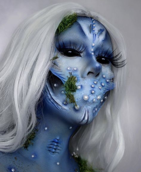 Mermaid Special Effects Makeup, Siren Fx Makeup, Siren Prosthetic Makeup, Siren Sfx Makeup, Sea Creatures Makeup, Sea Shell Makeup, Mermaid Sfx Makeup, Sea Inspired Makeup, Sea Monster Makeup