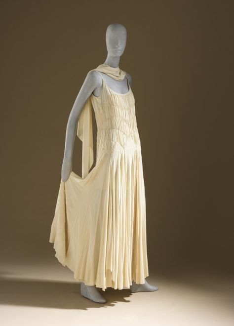 Woman's Evening Dress with Matching Scarf Gabrielle ("Coco") Chanel (France, 1883-1971) summer 1930 | LACMA Collections France Spring, Dress With Scarf, Chanel Gabrielle, Fashion Timeline, 1900s Fashion, Quoi Porter, Gabrielle Chanel, Chanel Chanel, Period Outfit