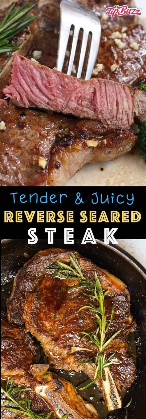 Reverse Sear a Steak - learn how to make the most tender and juicy steak using a reverse sear in the oven or on the grill #reversesear Cast Iron Steak Oven, Bacon Wrapped Filet Mignon, Steak Oven, Sear A Steak, Sear Steak, Reverse Sear Steak, Bacon Wrapped Filet, Pan Seared Steak, Grilled Steak Recipes