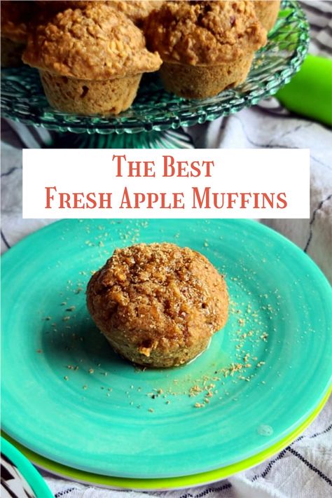 The Best Fresh Apple Muffins are so quick and simple that you can do it with 11 month-old twins helping you in the kitchen! Kid approved! #applemuffins #applerecipes Fresh Apple Muffins, Broccoli And Carrot Soup, Flav City, Apple Muffins Healthy, Recipe Inspirations, Oatmeal Coconut Cookies, Apple Muffin Recipes, Almond Muffins, Coconut Pancakes