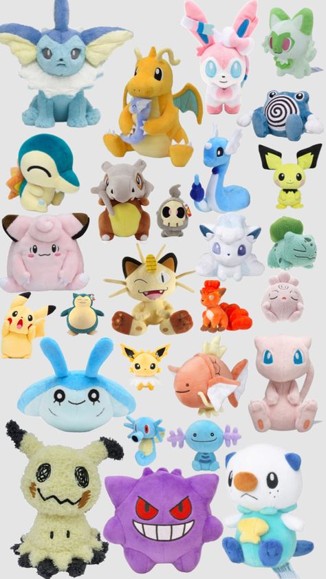 POKEMON PLUSHIES #pokemon Plushies Pokemon, Pokemon Bedroom, Pokemon Plushies, I Am Awesome, Pokemon, Bedroom, White, Pokémon