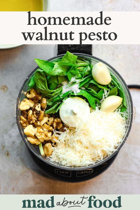 Pesto With Walnuts Recipes, Low Carb Pesto, Walnut Pesto Recipe, Basil Walnut Pesto, Homemade Pesto Recipe, Healthy Pesto, Homemade Pesto Sauce, Basil Pesto Recipes, Ragu Recipe