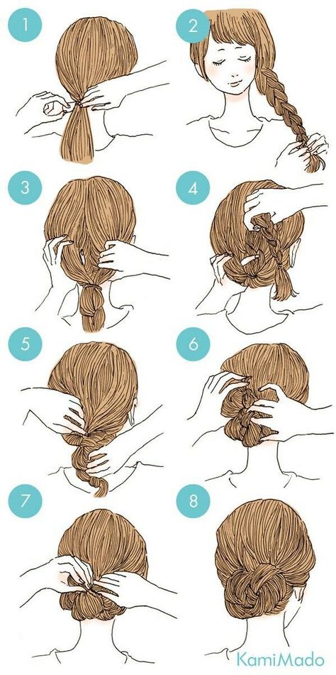 Braided Pony, Step By Step Hairstyles, Hair Arrange, Easy Hairstyle, Work Hairstyles, Braided Bun, Hair Dos, Hair Designs, Diy Hairstyles