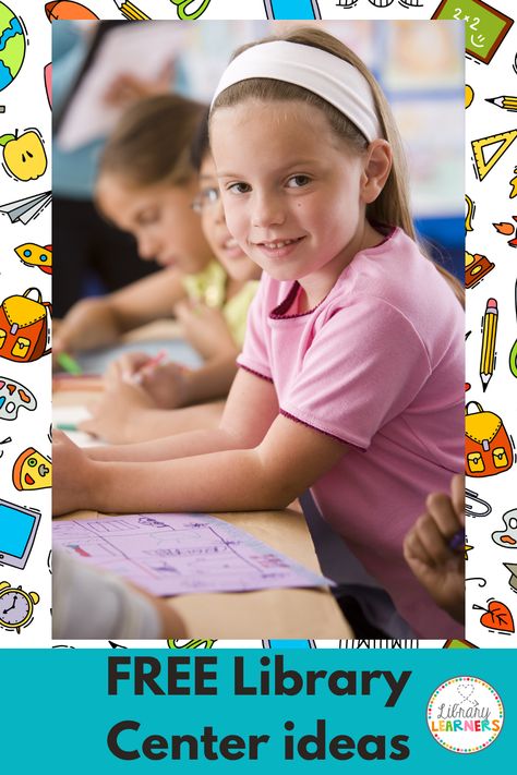 student sitting at table in school library center Elementary School Library Centers, Prek Library Center Ideas, Pre K Library Center Ideas, Library Center Kindergarten, Library Stations Elementary, Library Centers Elementary, Elementary School Library Activities, Library Center Ideas, Library Program Ideas