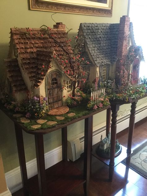 Cardboard Houses, Fairy House Diy, Fairy Garden Designs, Fairy Homes, Cardboard House, Fairy Garden Houses, Beacon Hill, Dollhouse Ideas, Fairy Doors