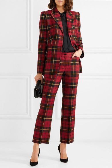 Design Moda, Plaid Sleeve, Scottish Plaid, Business Dress, Slim Leg Pants, Michael Kors Collection, Moda Vintage, Jumpsuit Fashion, Suit Fashion