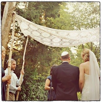 huppah symbolism: http://apracticalwedding.com/2010/06/how-a-wedding-can-maybe-shape-a-marriage/ Chuppah Ideas, Wedding Chuppah, Cultural Wedding, Wedding Arches, Second Wedding, Practical Wedding, Wedding Traditions, South Carolina Wedding, Camp Wedding