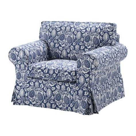 Ikea+EKTORP+Armchair+COVER+KLINTBO+BLUE+Slipcover+FLORAL+Bezug Ektorp Chair, French Provincial Chair, Restoration Hardware Chair, Dining Room Chair Cushions, Polywood Adirondack Chairs, Ikea Ektorp, Beach House Living Room, Wrought Iron Patio Chairs, Dining Room Table Chairs