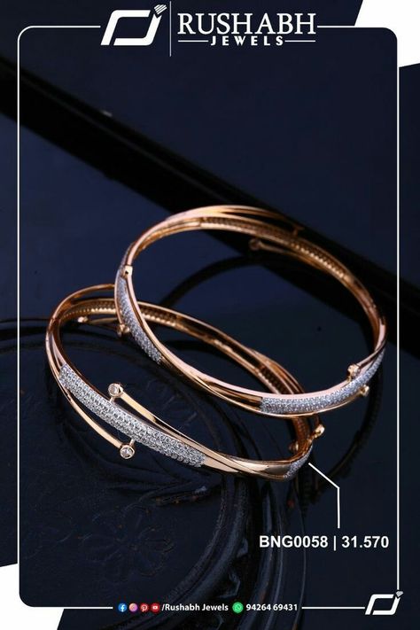 Gold Kadali Bangles, Patla Bangles Gold Antique, Gold Bangles Design Modern, Dimond Bengal, Necklace Design Ideas, Rose Gold Bangles, Gold Necklace Design, Women Gold Necklace, Simple Gold Bangle