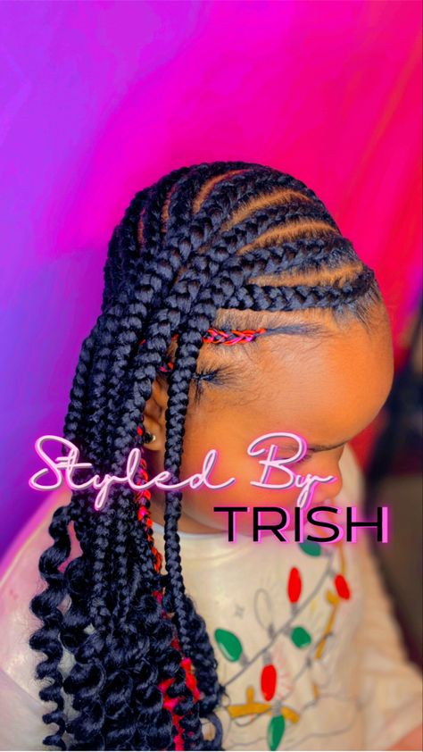 Curly ends Braids With Pink, Lemonade Braids, Kids Styles, Pink Kids, Braid Styles, Lemonade, Braids, Hair, Pink