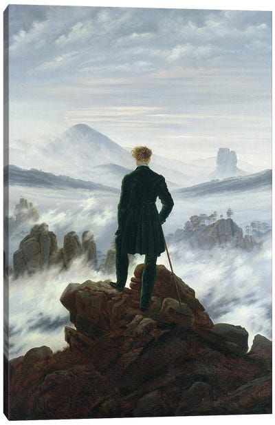 Canvas Art by Caspar David Friedrich | iCanvas Sea Of Fog, David Friedrich, Mountain Artwork, Caspar David Friedrich, Air Jordan Retro, Cloud Painting, Above The Clouds, Mountain Wall Art, Mountain Art