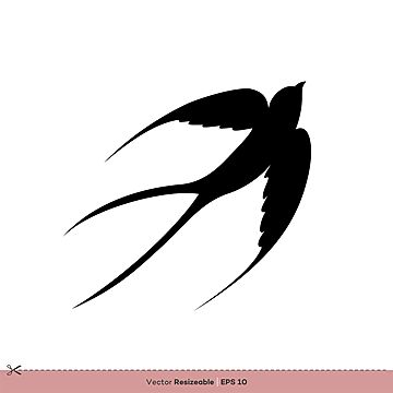 Swallow Tattoo Silhouette, Simple Bird Illustration, Swallow Vector, Swallow Silhouette, Golondrinas Tattoo, Bird Silhouette Tattoos, Flying Bird Silhouette, Diy Stitch, Birds Paintings