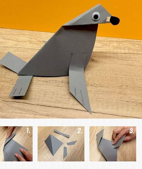 Seal Crafts For Kids, Paper Animal Crafts, Seal Craft, Monk Seal, January Crafts, Kids Deco, Stem Crafts, Puppet Crafts, Ocean Crafts