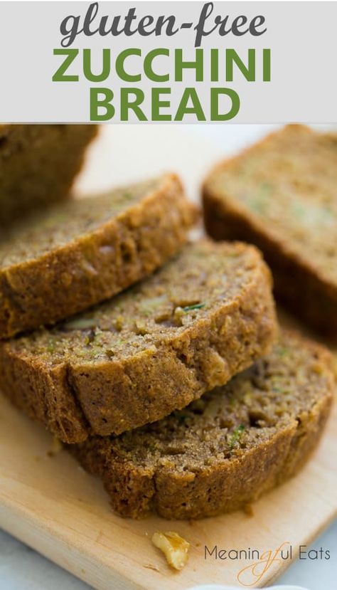 Gluten Free Zucchini Bread, Grated Zucchini, Gluten Free Recipes Bread, Zucchini Bread Recipes, Gluten Free Sweets, Gluten Free Dairy Free Recipes, Gluten Free Recipes Easy, Free Snacks, Gluten Free Breakfasts