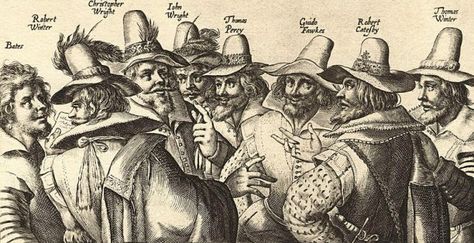 The etching of eight of the thirteen conspirators, by Crispijn van de Passe. Missing are Digby, Keyes, Rookwood, Grant, and Tresham. Watch Fireworks, The Fifth Of November, House Of Stuart, Guy Fawkes Night, Gunpowder Plot, King James I, Gather Round, Guy Fawkes, Bonfire Night