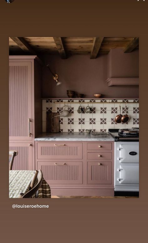 Mauve Kitchen Cabinets, Mauve Kitchen, Butlers Pantry, Butler's Pantry, Pink Kitchen, Mountain House, First Home, Dream Kitchen, Pantry