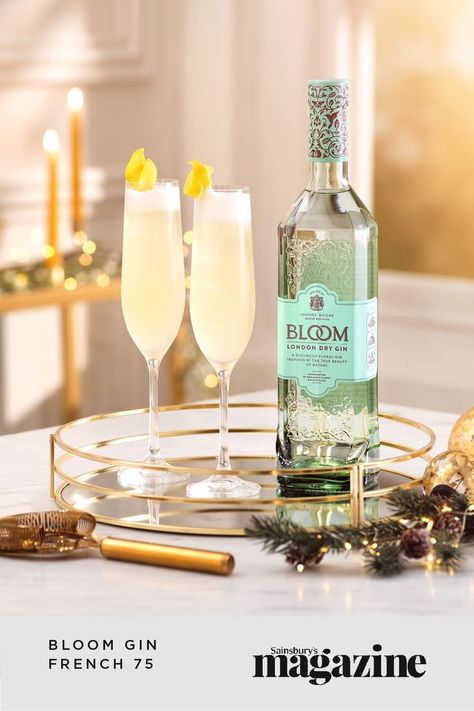 Bloom Gin, First Of The Month, French 75, Gin Cocktail Recipes, London Dry Gin, Entertaining Friends, Ready For Christmas, Christmas Cocktails, Dry Gin