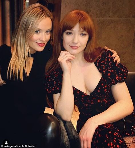 Glamour: Nicola looked gorgeous as she posed in a plunging dress with Laura Whitmore on Th... Period Aesthetic, Andrea Riseborough, Nadine Coyle, Ex Girl, Virgo And Sagittarius, Hippie Goth, Nicola Roberts, Plunging Dress, Laura Whitmore