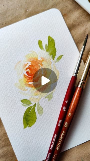 Watercolor Rose Tutorial, Watercolor Tutorial Beginner, Simple Watercolor Flowers, Abstract Watercolor Flower, Loose Watercolor Paintings, Loose Watercolor Flowers, Step By Step Watercolor, Art Tutorials Watercolor, Watercolor Flowers Tutorial