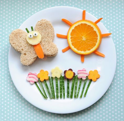 Butterfly Display, Smart Food, Food Art For Kids, Creative Food Art, Fun Lunch, Summer Lunch, Cute Snacks, Eat Healthier, Healthier Eating