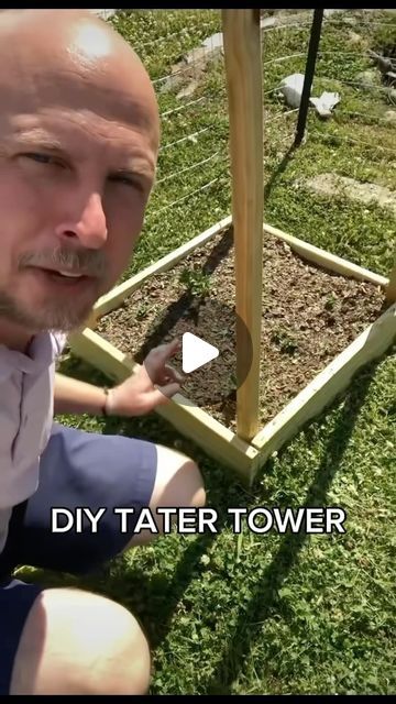 Salty Acres on Instagram: "How to make your own Potato Tower. This is perfect if you don’t have buckets or mineral tubs to grow them in.  As always go to SaltyAcresNC.com to get ALL of your fruit bearing plants today!  #potato #potatoes #growyourownfood #food #gardening #garden #homestead #harvest #homesteader #diy #gardenproject #pepper #gardentipsandtricks" Potato Towers How To Make, Vegetable Bucket Gardening, Potato Bucket Diy, Potato Planter Box Diy, Potato Boxes Diy, Potato Growing Containers Diy, Potato Gardening Ideas, Growing Potatoes From Potatoes, Potato Box Garden