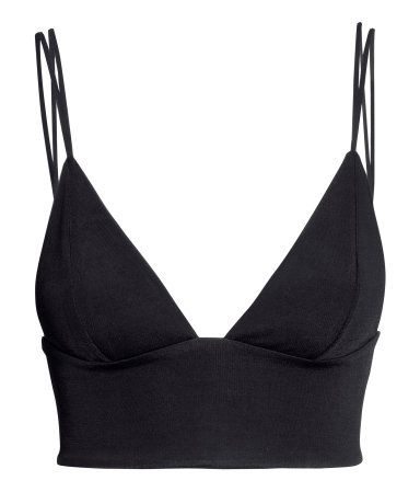 Product Detail | H & M DE Triangle Crop Top, Strappy Tops, Black Bustier Top, Crop Tops Shirts, Shirts Crop Tops, Png Clothes, Bralet Tops, Shirts Crop, Black Bustier