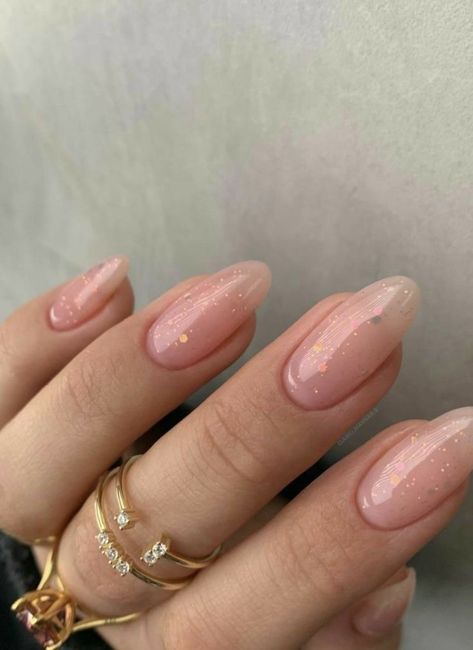 Classic Nails, Almond Acrylic Nails, Sparkle Nails, Sparkly Nails, Oval Nails, Neutral Nails, Minimalist Nails, Classy Nails, Chic Nails